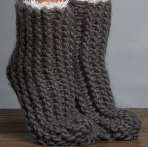 Mineral Cable-Knit Slipper Socks BNWT